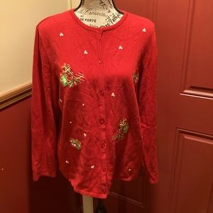 Red Holiday Cardigan